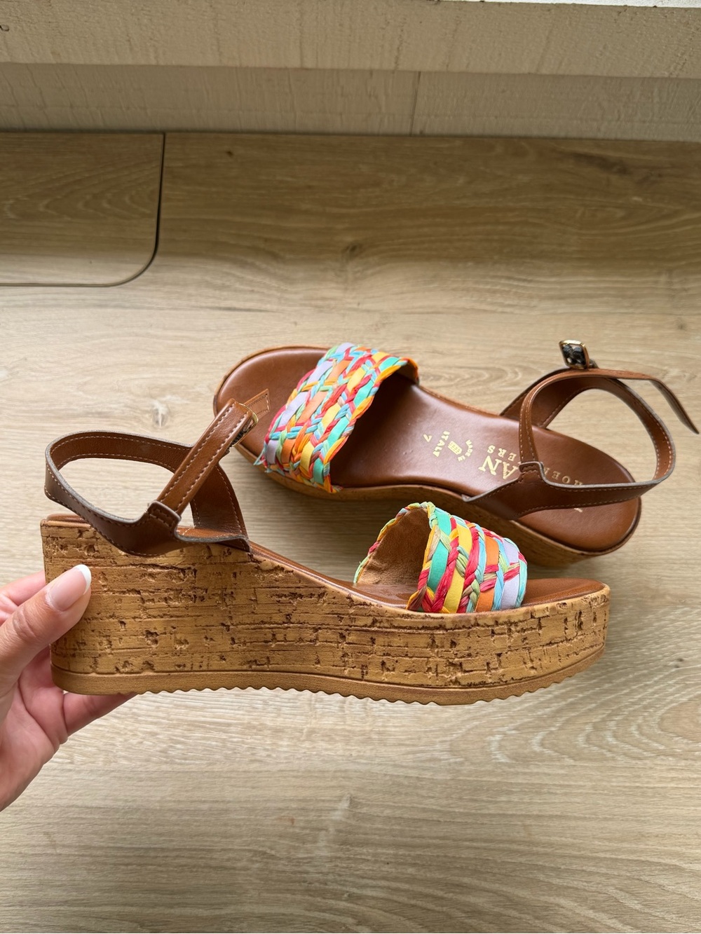 Colorful Italian Shoemaker Wedge Sandal